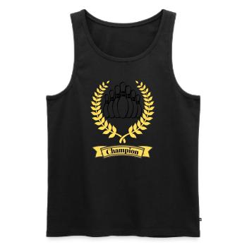 Bowling bowling pour le champion noir jaune - Débardeur bio Premium Homme - noir - Devant - Michal (187cm)