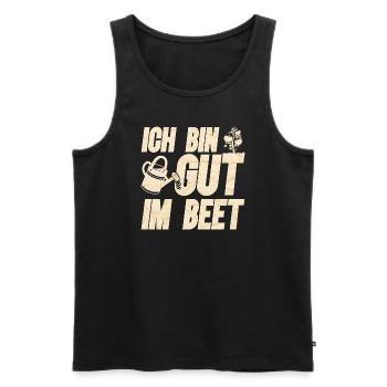Ich bin Gut im Beet Lustiges Gärtner - Männer Premium Bio Tank Top - Schwarz - Vorne - Michal (187cm)