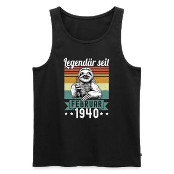 Faultier Legendär seit Februar 1940 Geburtstag - Männer Premium Bio Tank Top - Schwarz - Vorne - Michal (187cm)