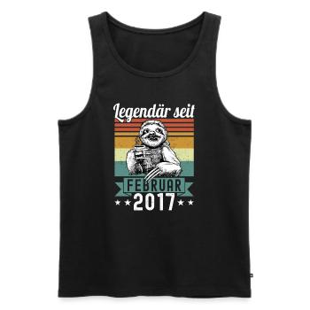 Faultier Legendär seit Februar 2017 Geburtstag - Männer Premium Bio Tank Top - Schwarz - Vorne - Michal (187cm)