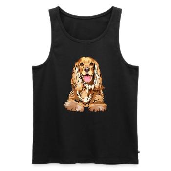 Cocker Spaniel - Men's Premium Organic Tank Top - black - Front - AI Model Male 178 light (178cm)