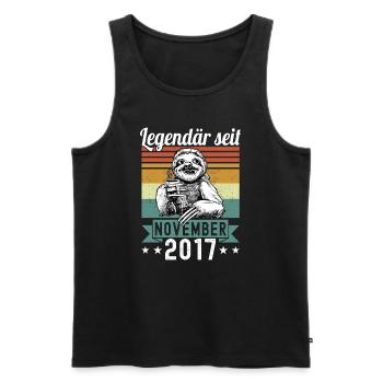 Faultier Legendär seit November 2017 Geburtstag - Männer Premium Bio Tank Top - Schwarz - Vorne - Michal (187cm)