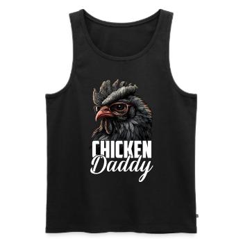 Poulet Papa Poulets Fête des pères Volaille Éleveur Coq - Débardeur bio Premium Homme - noir - Devant - Michal (187cm)