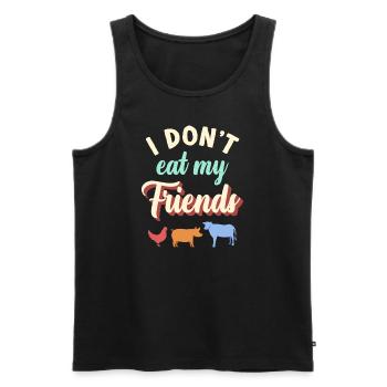 Friends Cow Chicken Pig Design for Vegans - Men's Premium Organic Tank Top - black - Front - AI Model Male 178 light (178cm)