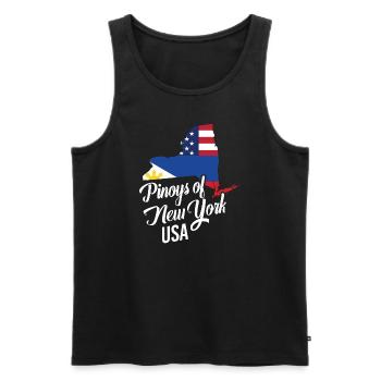 Filipinos of New York Design für stolze Fil-Ams - Männer Premium Bio Tank Top - Schwarz - Vorne - AI Model Male 178 light (178cm)