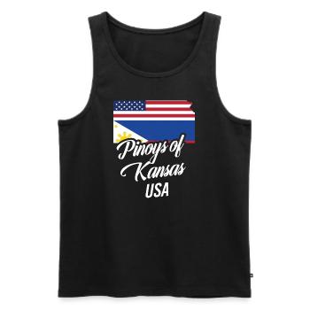 Filipinos of Kansas Design für stolze Fil-Ams - Männer Premium Bio Tank Top - Schwarz - Vorne - AI Model Male 178 light (178cm)