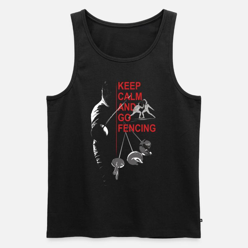 Fechten, Geschenk, Training, Keep Calm - Männer Premium Bio Tank Top - Schwarz