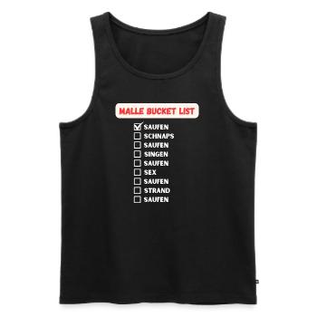 Malle Bucket List Party Junggesellenabschied - Männer Premium Bio Tank Top - Schwarz - Vorne - AI Model Male 178 light (178cm)