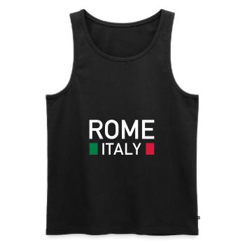 Rome, Italy (two squares) - Men's Premium Organic Tank Top - black - Front - AI Model Male 178 light (178cm)