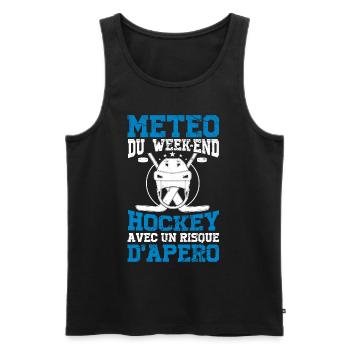 Hockey Sur Glace Apéro Humour - Débardeur bio Premium Homme - noir - Devant - Michal (187cm)