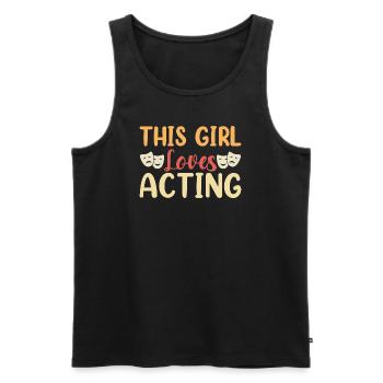 Cette fille aime jouer Comédies musicales Théâtre - Débardeur bio Premium Homme - noir - Devant - Michal (187cm)
