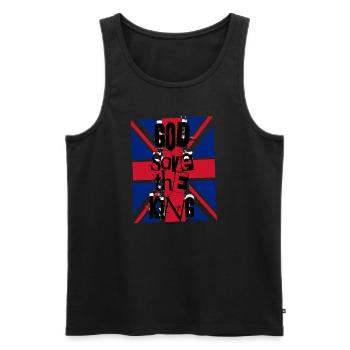 God Save The King Charles British Royal Punk - Men's Premium Organic Tank Top - black - Front - AI Model Male 178 light (178cm)