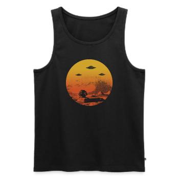 Schatten der UFOs - Männer Premium Bio Tank Top - Schwarz - Vorne - Michal (187cm)