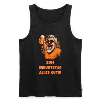 "Cheers to Years" Festliches Geburtstagsshirt - Männer Premium Bio Tank Top - Schwarz - Vorne - Michal (187cm)