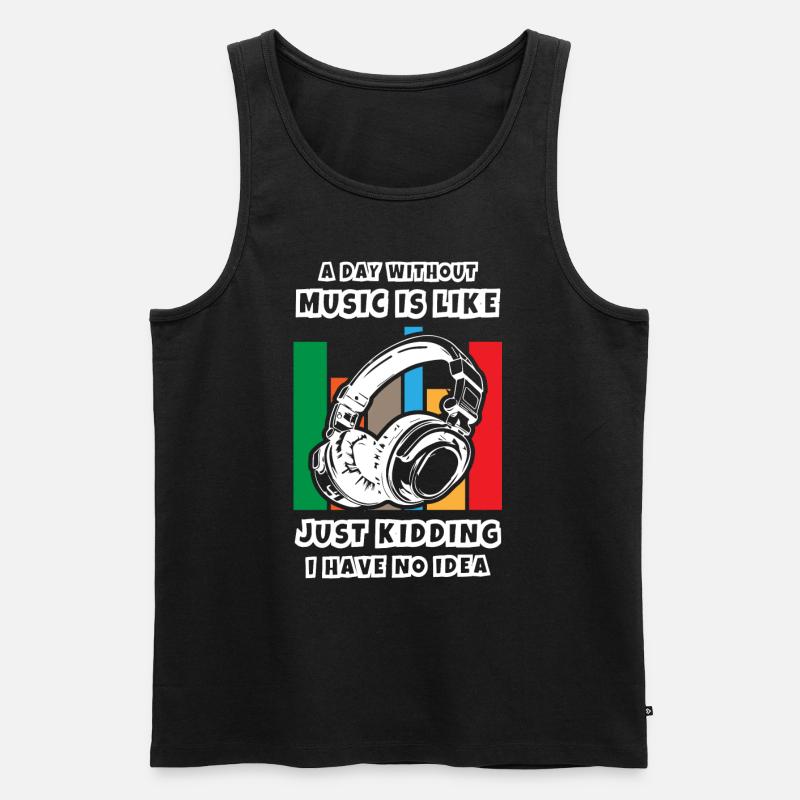A Day Without Music - Männer Premium Bio Tank Top - Schwarz