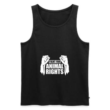 FIGHT FOR ANIMAL RIGHTS - Men's Premium Organic Tank Top - black - Front - AI Model Male 178 light (178cm)