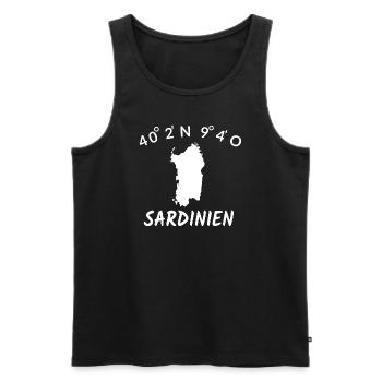 Sardinia Holiday Sardegna Italy Gift Idea - Men's Premium Organic Tank Top - black - Front - AI Model Male 178 light (178cm)
