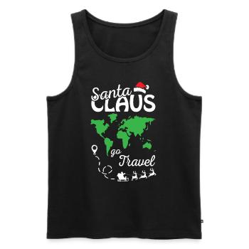 Santa Claus Go Travel Merry Christmas - Men's Premium Organic Tank Top - black - Front - AI Model Male 178 light (178cm)