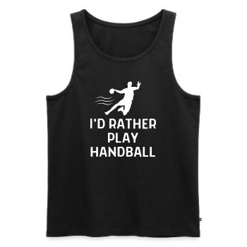 Handball Handballer Spruch Geschenk - Männer Premium Bio Tank Top - Schwarz - Vorne - Michal (187cm)