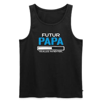 Futur papa Idée Cadeau Futur Père - Débardeur bio Premium Homme - noir - Devant - Michal (187cm)
