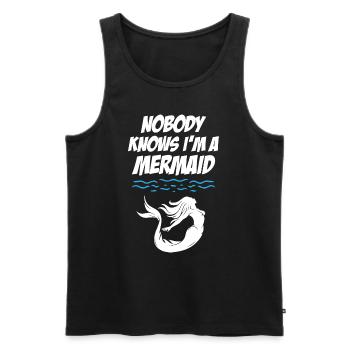Nobody Knows I Am Mermaid - Männer Premium Bio Tank Top - Schwarz - Vorne - AI Model Male 178 light (178cm)