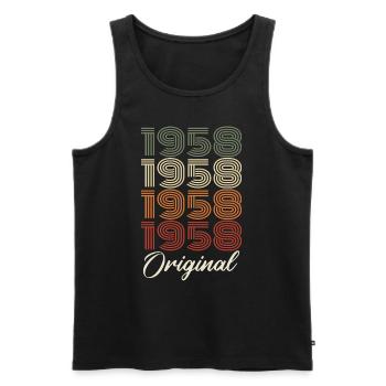 1958 Original Vintage Geburtstagsgeschenk 1958 - Männer Premium Bio Tank Top - Schwarz - Vorne - Michal (187cm)