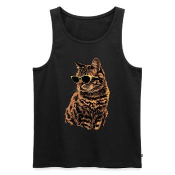 Sonnenbril für Orientalisch Kurzhaarkatze Geschenk - Männer Premium Bio Tank Top - Schwarz - Vorne - Michal (187cm)