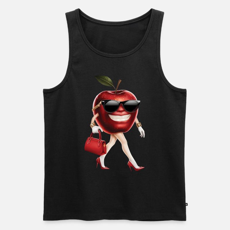 Frauen Apfel - Männer Premium Bio Tank Top - Schwarz
