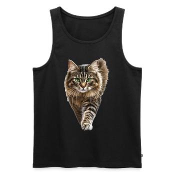 Amerikanischer Bobtail - Männer Premium Bio Tank Top - Schwarz - Vorne - AI Model Male 178 light (178cm)
