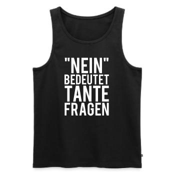 Tante - Männer Premium Bio Tank Top - Schwarz - Vorne - Michal (187cm)