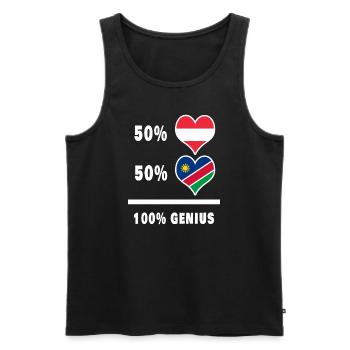 Austria and Namibia brilliant / Gift - Men's Premium Organic Tank Top - black - Front - AI Model Male 178 light (178cm)
