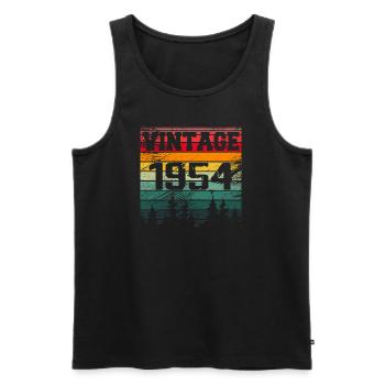 1954 Vintage Birthday Gift 1954 Retro - Men's Premium Organic Tank Top - black - Front - AI Model Male 178 light (178cm)