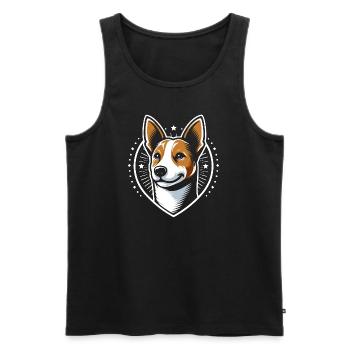 Basenji - Débardeur bio Premium Homme - noir - Devant - AI Model Male 178 light (178cm)