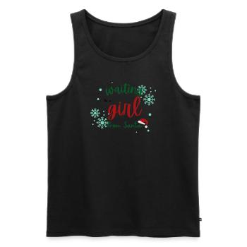 Waiting for a girl from Santa Weihnachtswunsch - Männer Premium Bio Tank Top - Schwarz - Vorne - AI Model Male 178 light (178cm)