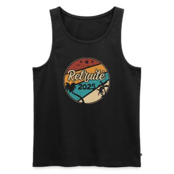 Retired 2025 Humor Vintage Original Retirement - Men's Premium Organic Tank Top - black - Front - Michal (187cm)