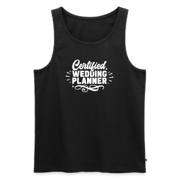 Certified Wedding planner and marriage event - Men's Premium Organic Tank Top - black - Front - AI Model Male 178 light (178cm)