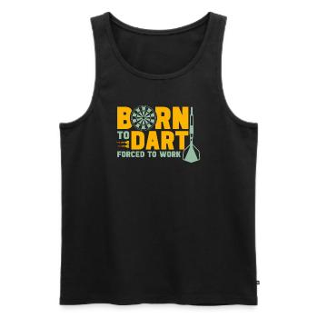 Né pour dart drôle lancer de fléchettes et joueur de fléchettes - Débardeur bio Premium Homme - noir - Devant - AI Model Male 178 light (178cm)
