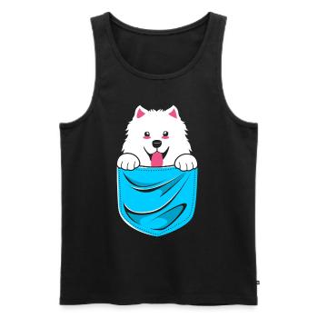 Samojede - Männer Premium Bio Tank Top - Schwarz - Vorne - AI Model Male 178 light (178cm)
