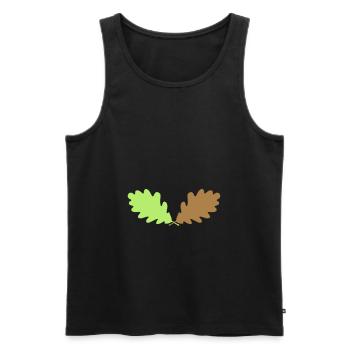 ★ Designfarben änderbar ★ Zwei Blätter einer Eiche - Männer Premium Bio Tank Top - Schwarz - Vorne - AI Model Male 178 light (178cm)