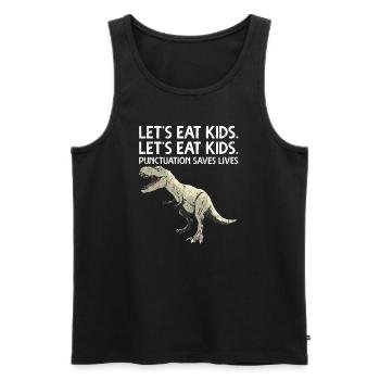 Funny Lets Eat Kids Graphique de ponctuation - Débardeur bio Premium Homme - noir - Devant - AI Model Male 178 light (178cm)