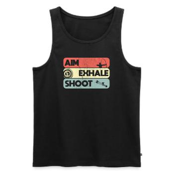 Bogenschießen zielen einatmen schießen Bogen - Männer Premium Bio Tank Top - Schwarz - Vorne - AI Model Male 178 light (178cm)