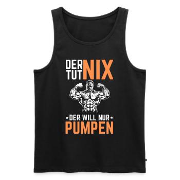 Der tut nix der will nur Pumpen - Männer Premium Bio Tank Top - Schwarz - Vorne - AI Model Male 178 light (178cm)