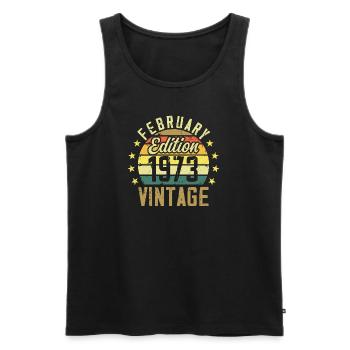 51. Geburtstag - Februar 1973 - 51. Geschenk - Männer Premium Bio Tank Top - Schwarz - Vorne - Michal (187cm)