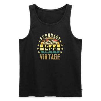 80th Anniversary - February 1944 - 80th Anniversary Gift - Men's Premium Organic Tank Top - black - Front - Michal (187cm)