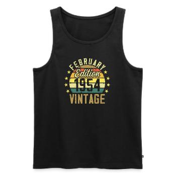70th Anniversary - February 1954 - 70th Anniversary Gift - Men's Premium Organic Tank Top - black - Front - Michal (187cm)