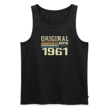 1961 Fêtes D’anniversaire - Cadeau Retro 1961 - Débardeur bio Premium Homme - noir - Devant - Michal (187cm)