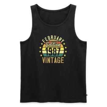 37th Anniversary - February 1987 Gift - 37th - Men's Premium Organic Tank Top - black - Front - Michal (187cm)
