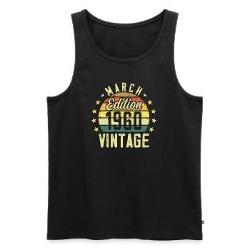 Vintage mars 1960 vintage cadeau anniversaire 1960 - Débardeur bio Premium Homme - noir - Devant - Michal (187cm)
