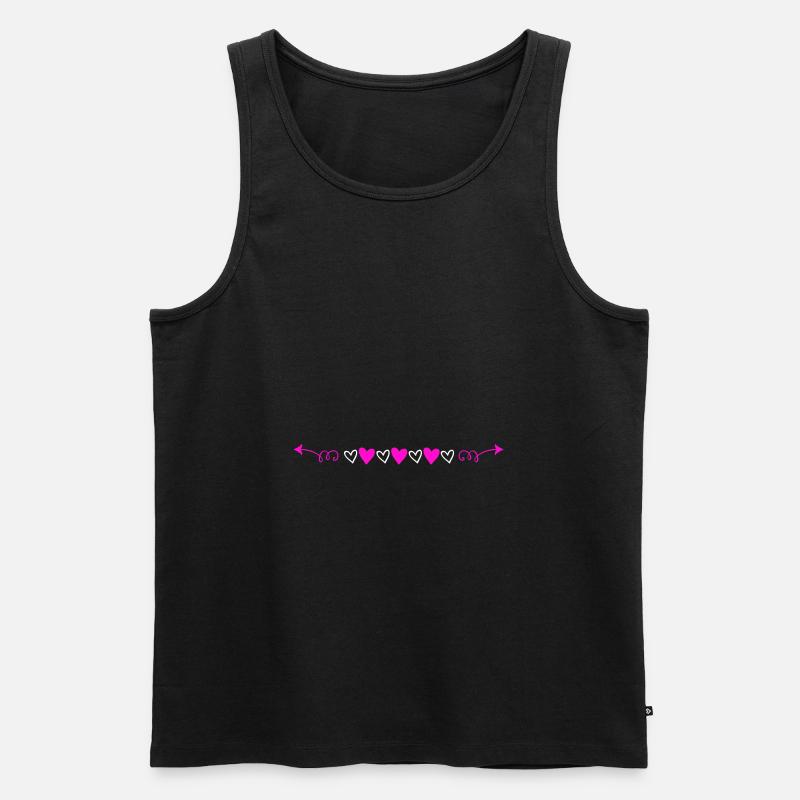 herz strich - Männer Premium Bio Tank Top - Schwarz