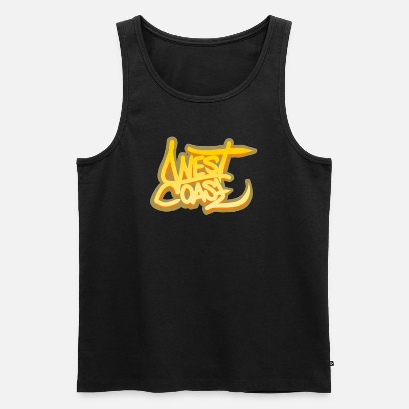 West Coast - Männer Premium Bio Tank Top - Schwarz